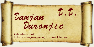 Damjan Duronjić vizit kartica